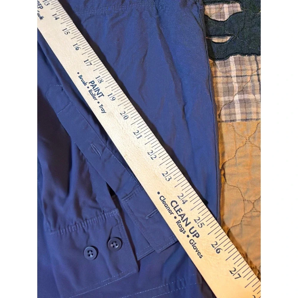 The North Face Mens Navy Blue Nylon Vented Long Sleeve Button Up‎ Shirt Large